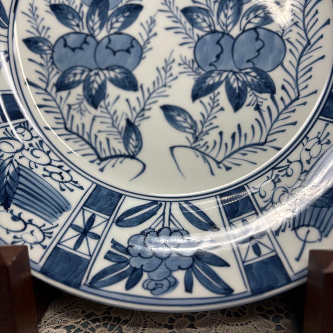 源右衛門　染付芙蓉手　大皿　木箱入り　深皿　未使用品