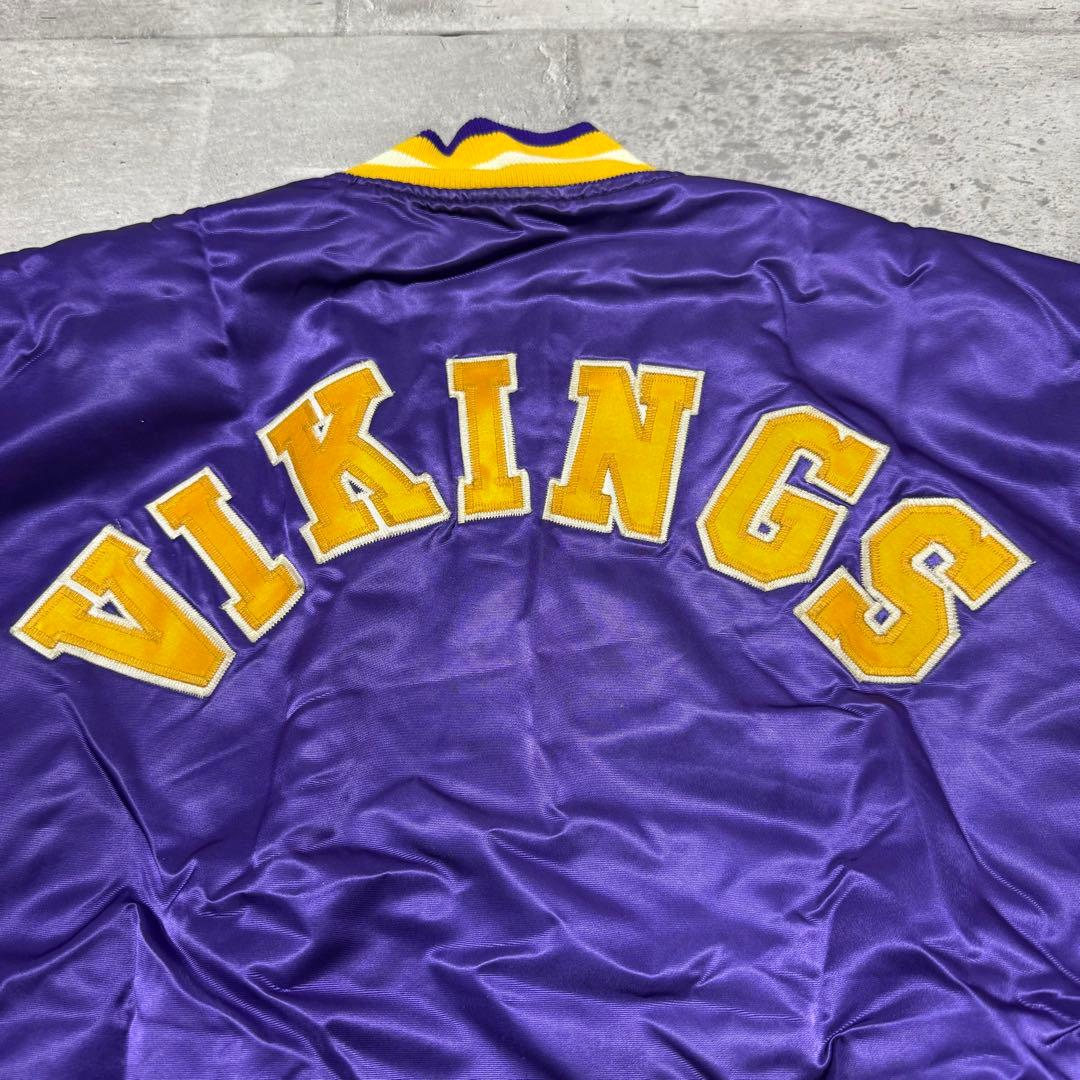 90s USA製 STARTER ナイロンスタジャン パープル VIKINGS