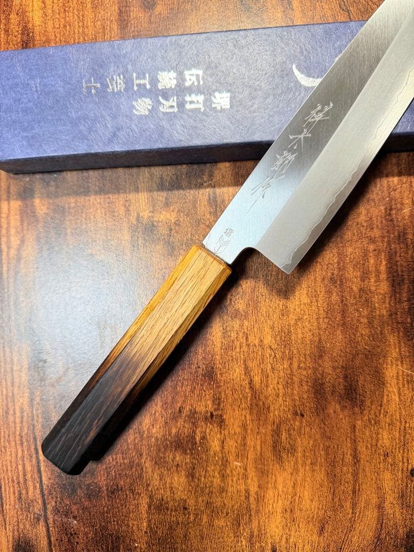 【堺打刃物】祥太郎作　文化　銀三鋼 本鍛錬　包丁　樫八角柄