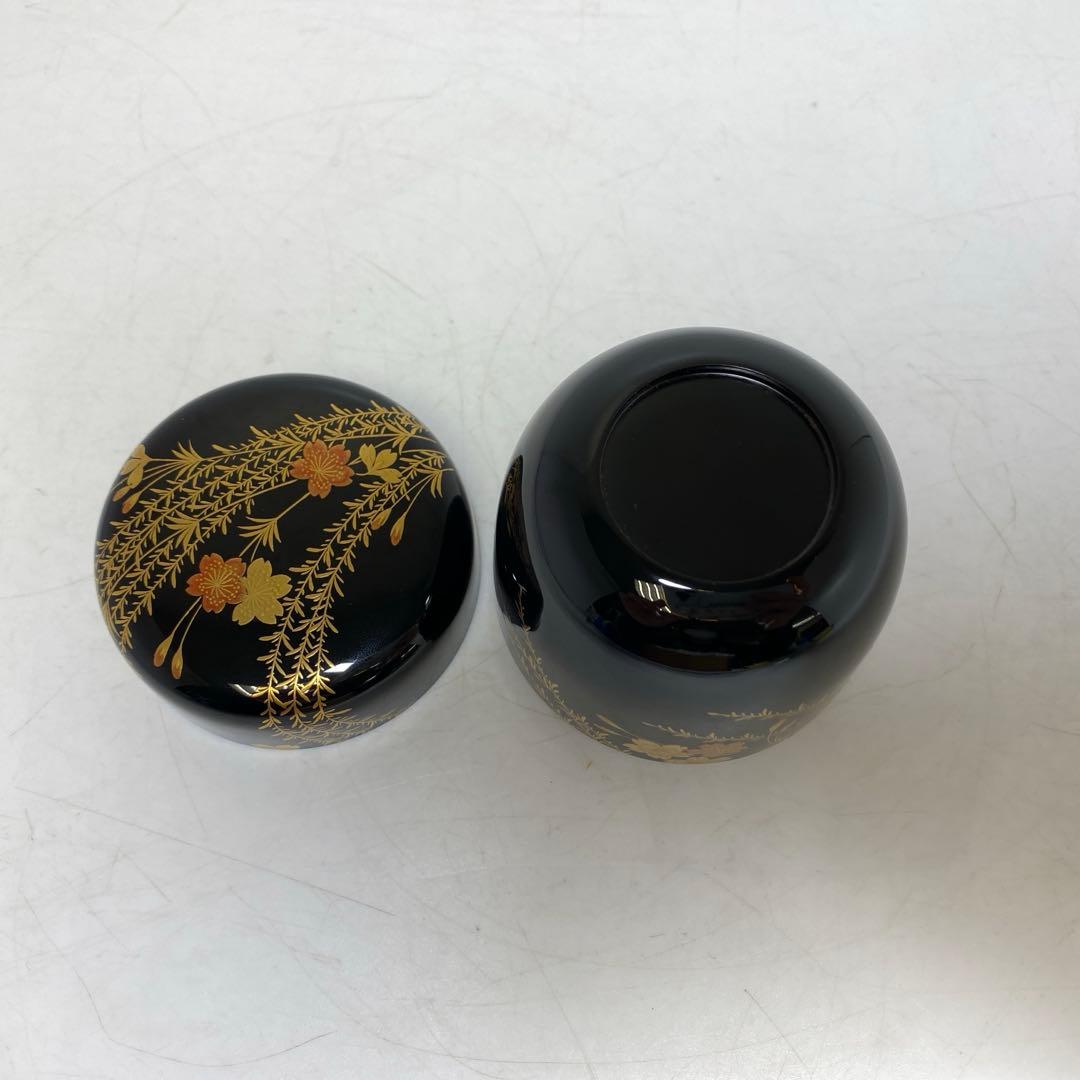 ☆2F 名工 吉田華正 蒔絵 なつめ 共箱 直径約6cm 東T8-0203