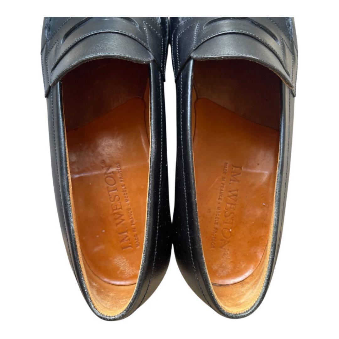 美品 JM WESTON 180 ローファー 6C 純正シューツリー付 ブラック