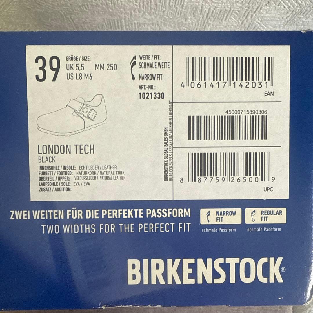 【新品/未使用/25.0cm】ビルケンシュトック ロンドンテック ブラック 39