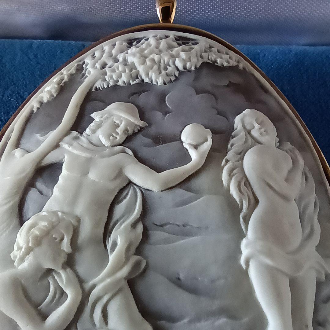 新品未使用 カメオ ペンダント ブローチ K18 鑑定済 マッシモ バルザーノ作