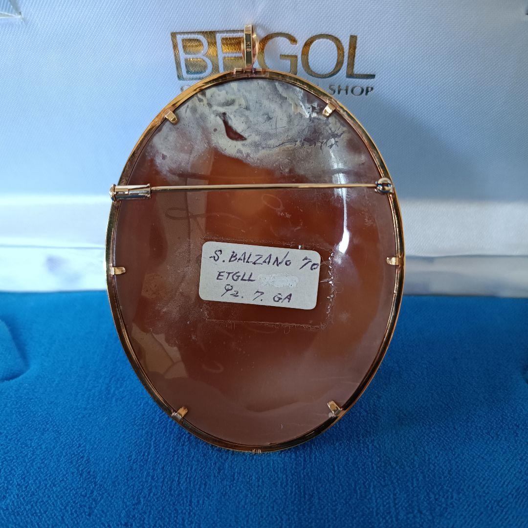 新品未使用 カメオ ペンダント ブローチ K18 鑑定済 マッシモ バルザーノ作