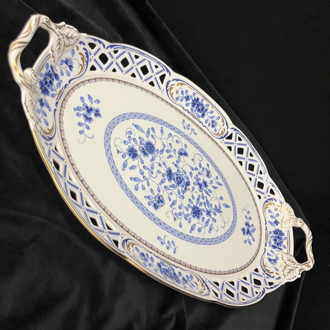 NARUMI ミラノ 大皿 サービスプレート トレー オーバル 透かし c3