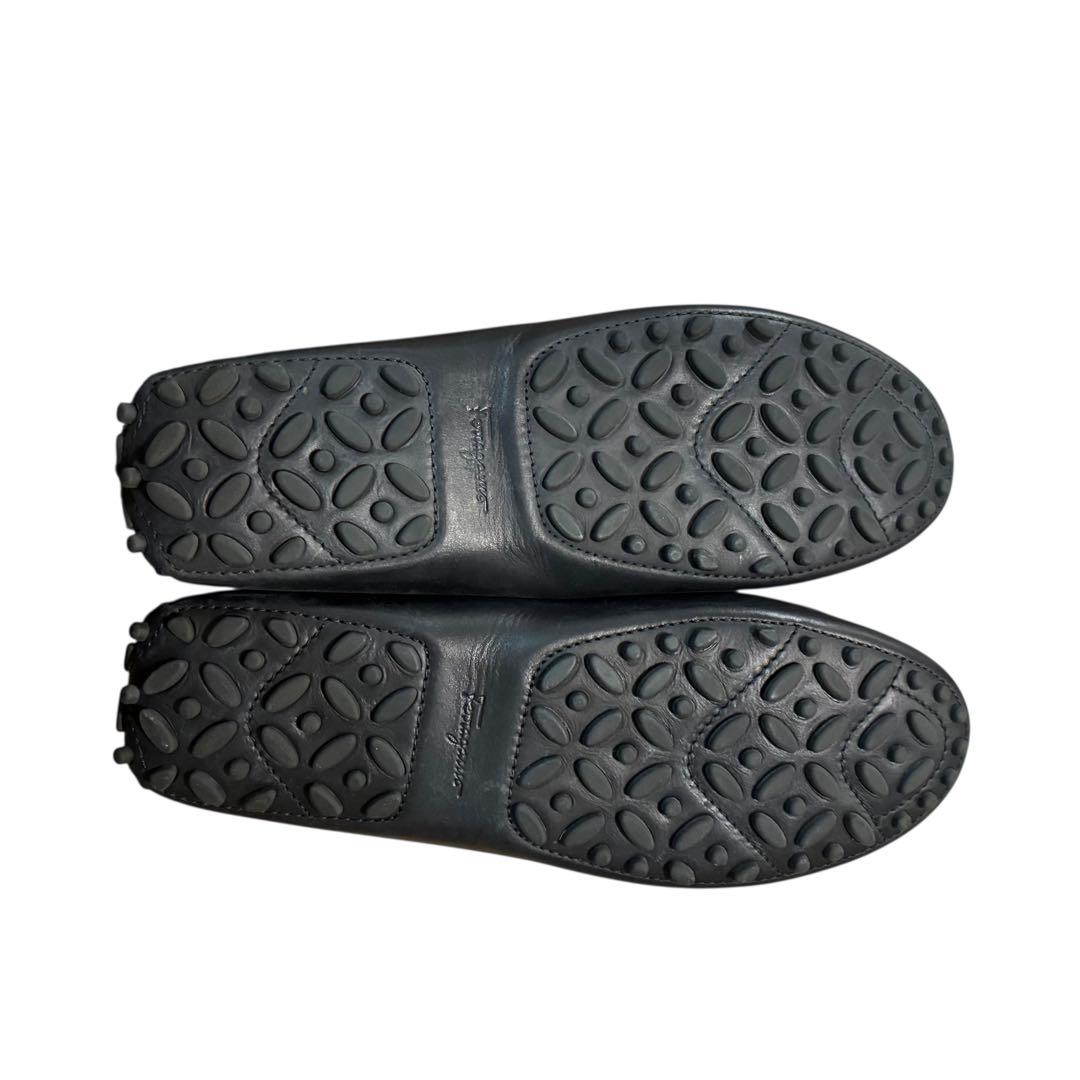Salvatore Ferragamo ブラック レザー ドライビングシューズ