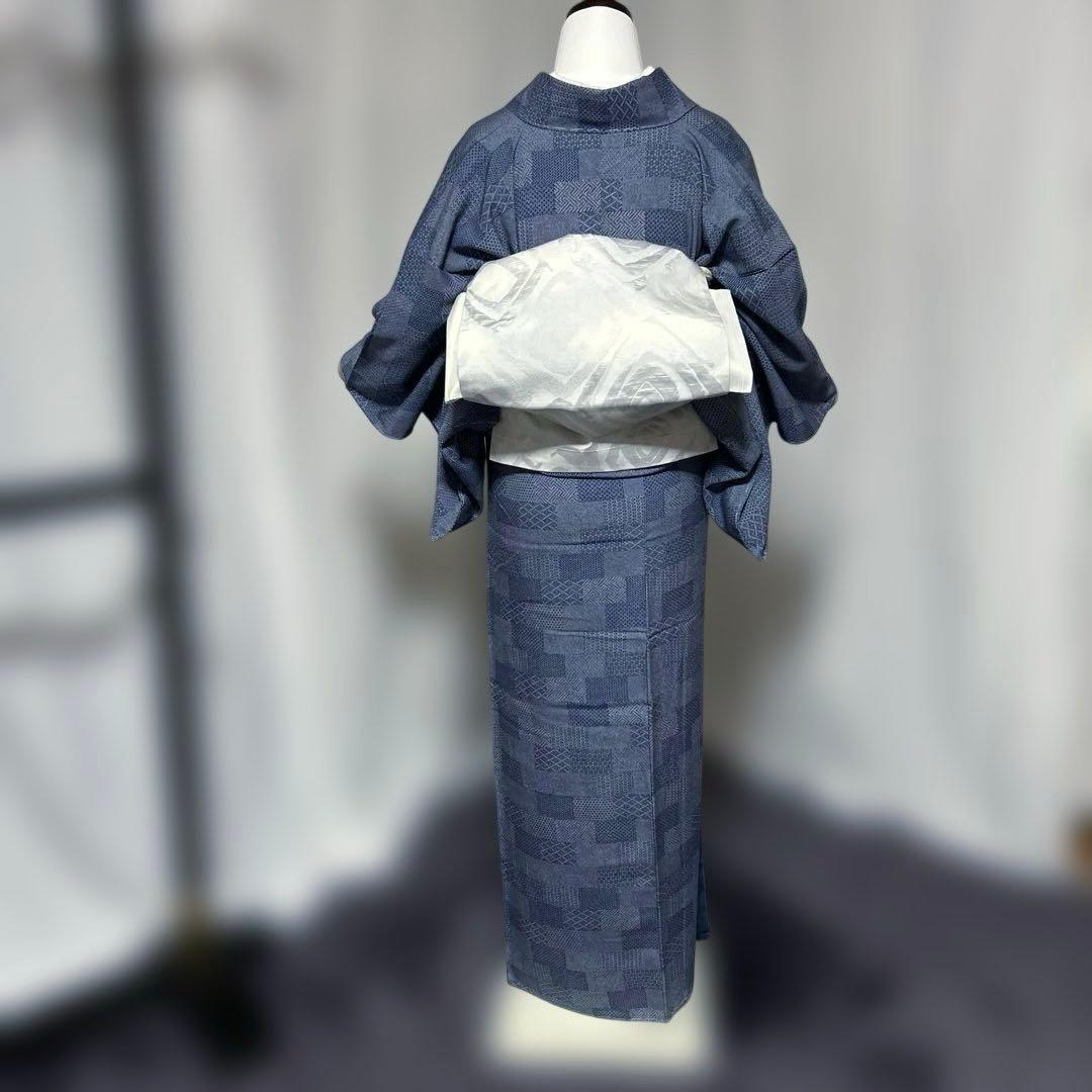 新品　美品　袷　正絹　作家　やまと　江戸小紋　寄せ小紋　フルセット