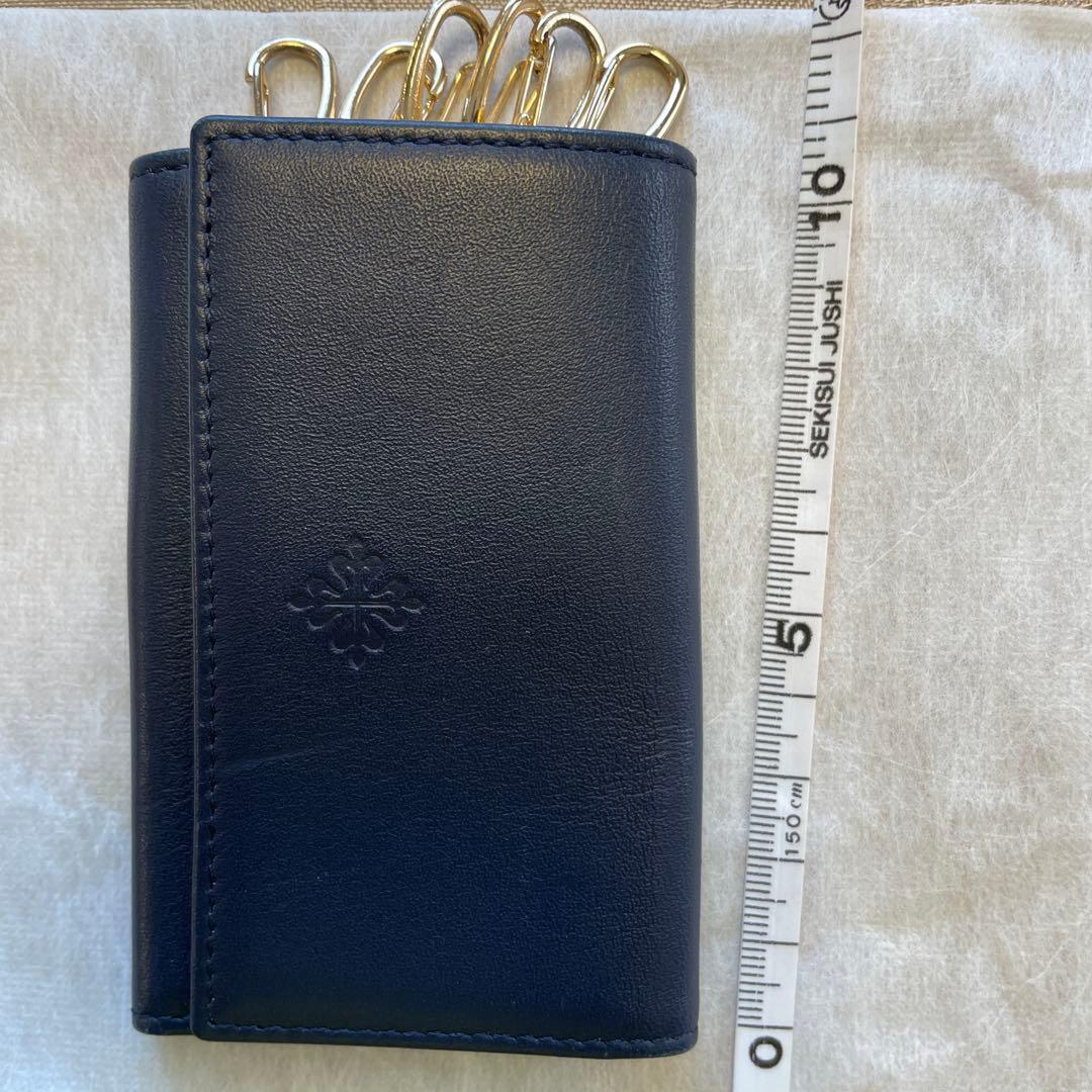 パテックフィリップ　レザー　ネイビー　キーホルダー　希少品　美中古　濃紺色