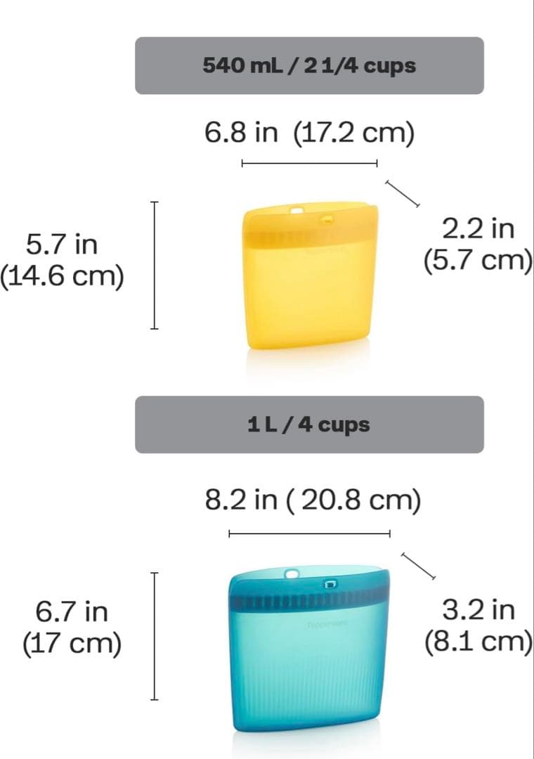 タッパーウェア シリコンバッグ 保存容器4点セット