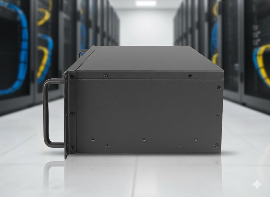 3U ラックマウントサーバーシャーシ、ブラックメタル、工業グレード