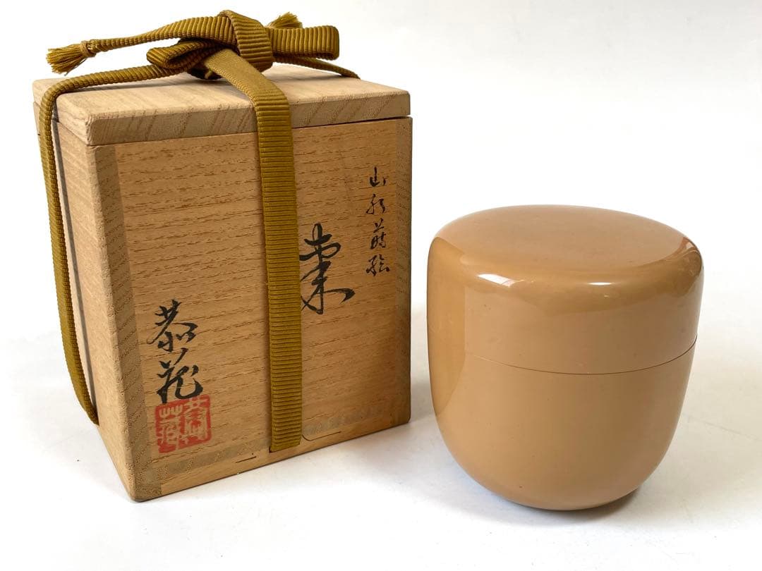 茶道具　 中村恭蔵　山水蒔絵　棗　共箱　加賀蒔絵師　蒔絵　漆　茶入