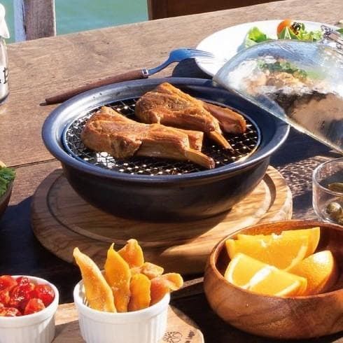 新品 ADERIA 津軽びいどろ×萬古焼土鍋スモーク料理対応グラスドームクッカー