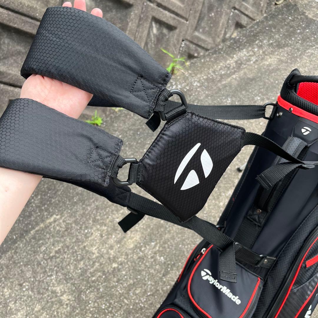【豪華おまけ付き✨】TaylorMade キャディバッグ ゴルフバッグ 黒/赤