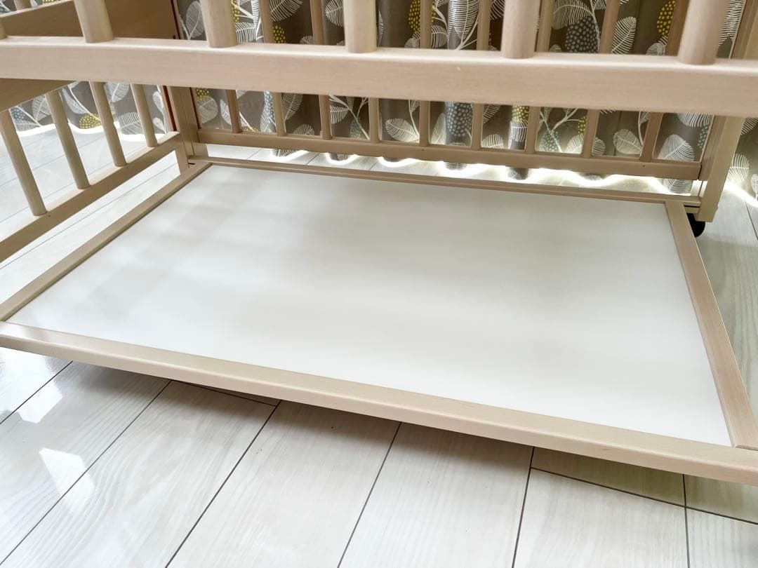 【美品❣️】サワベビー 3面スライド ミニベビーベッド ホワイト コンパクト