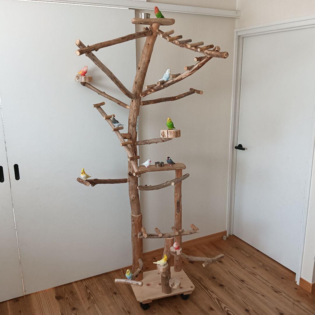 な バードアスレチックジム大型 天然木 自然木 流木 インコ おもちゃ