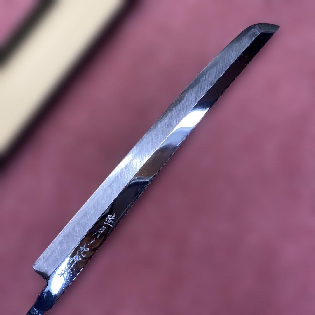 響*様 青二鋼　左用　先丸柳刃包丁300㎜ 尺0寸　柄無し
