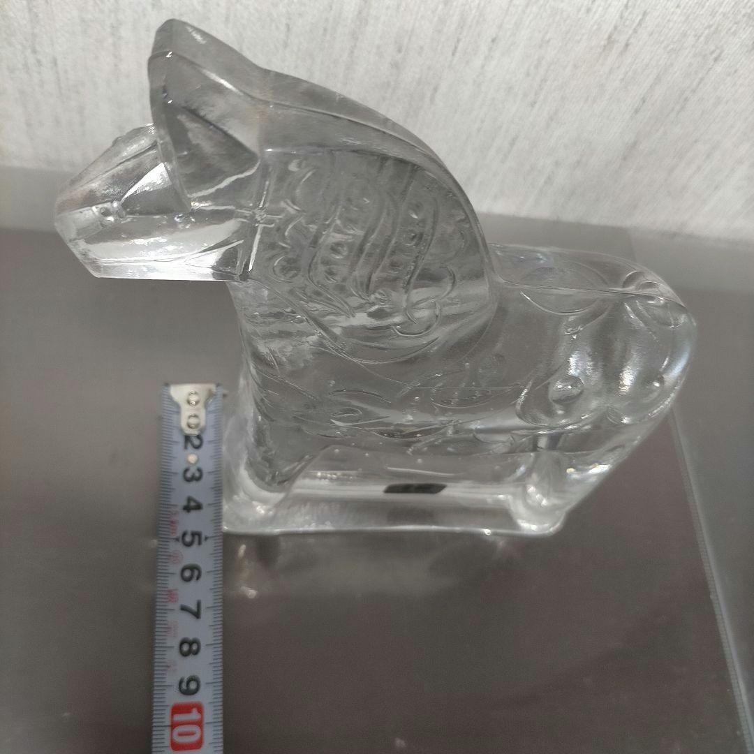 ひなすけ スウェーデン製 クリアガラス馬のオブジェ