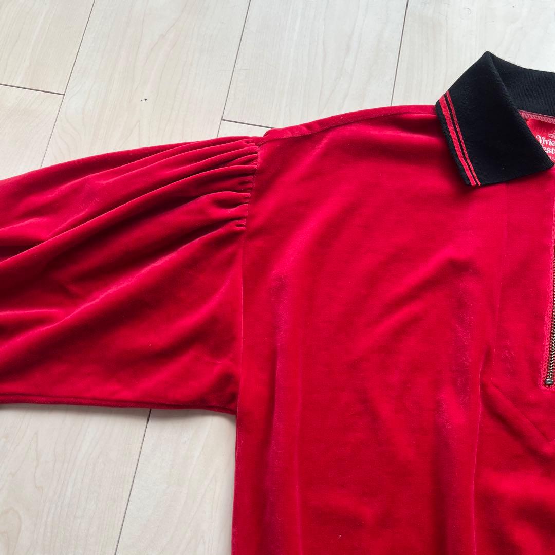 ヴィヴィアンウエストウッドレッドレーベル ベロア ハーフジップ トップス