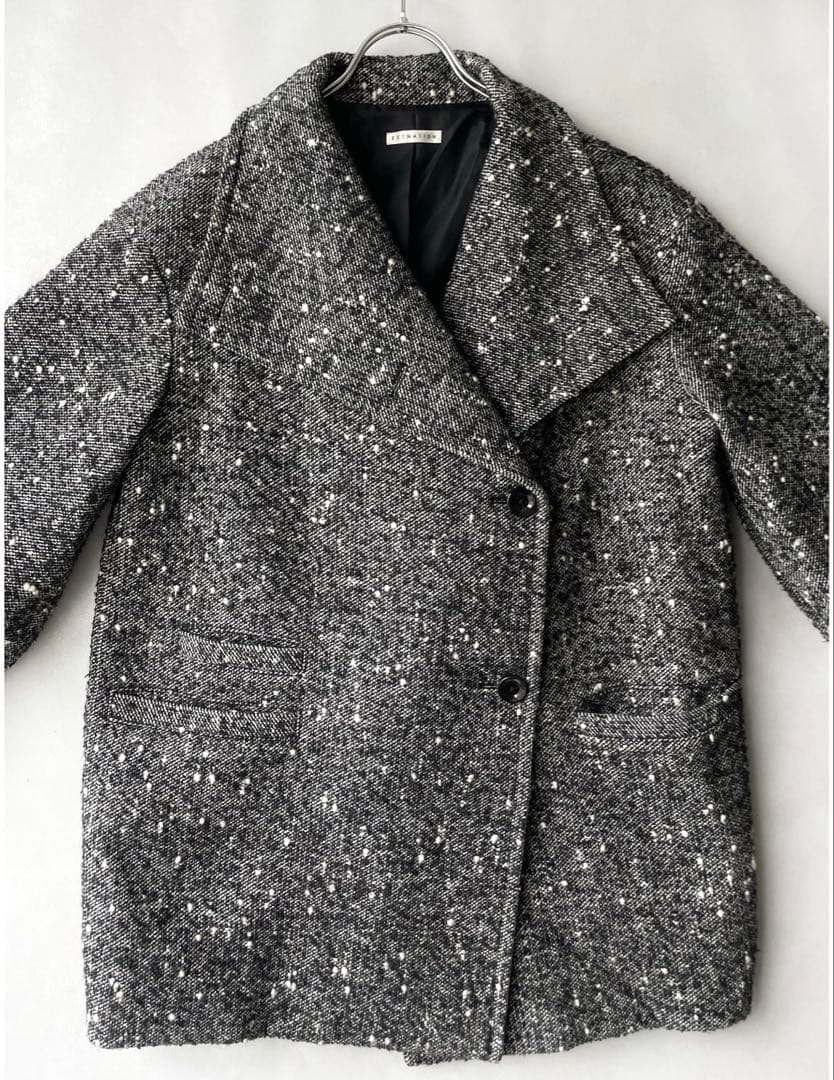 極美品✨エストネーション　23AW 6.8万　ツイードネップコクーンコート　36