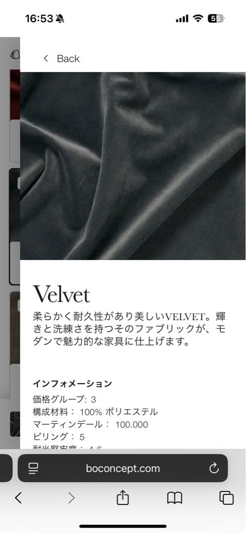 BoConcept Eden フットスツール ベルベット