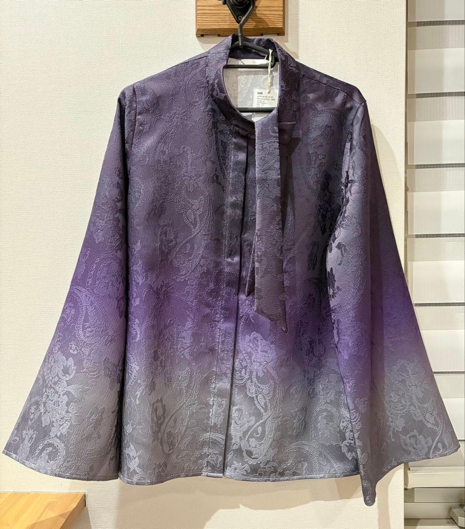 グラデーションジャガードボウタイシャツ HARE パープル