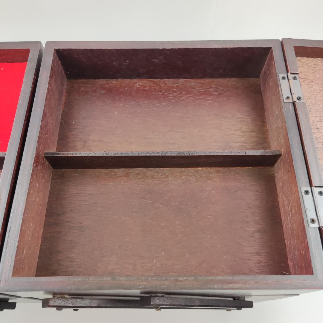 裁縫箱 ソーイングボックス 木製 脚付き 折り畳み 手芸 レトロ ビンテージ