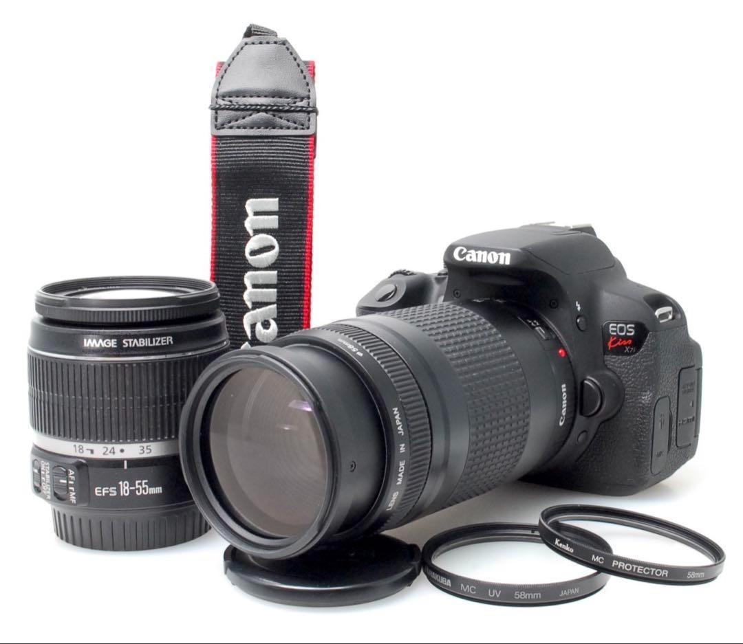 ✨オマケたくさん✨CANON KISS X7i✨ダブルレンズ✨入門モデル✨美品