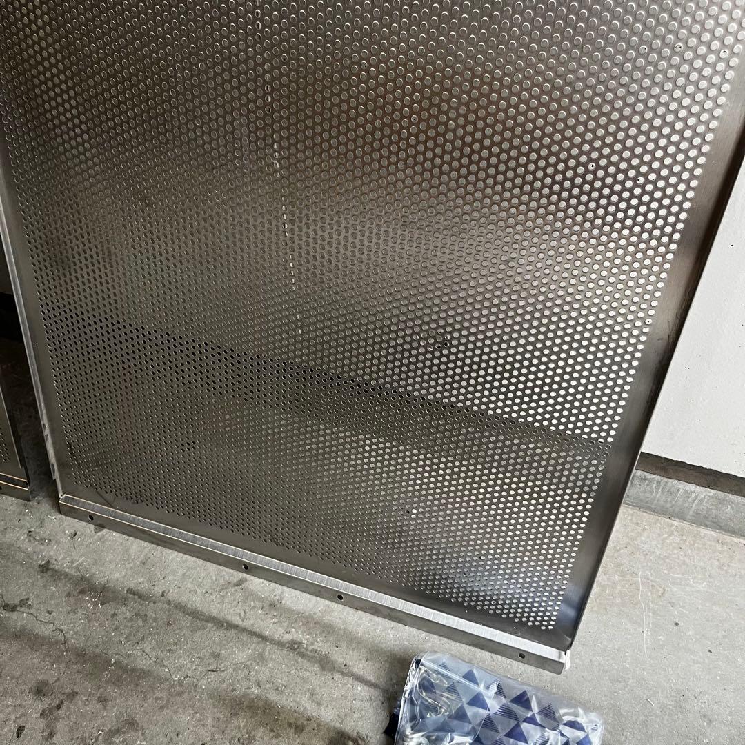 美品★無印 ステンレスユニットシェルフ用 ステンレスパンチングバックパネル ２枚