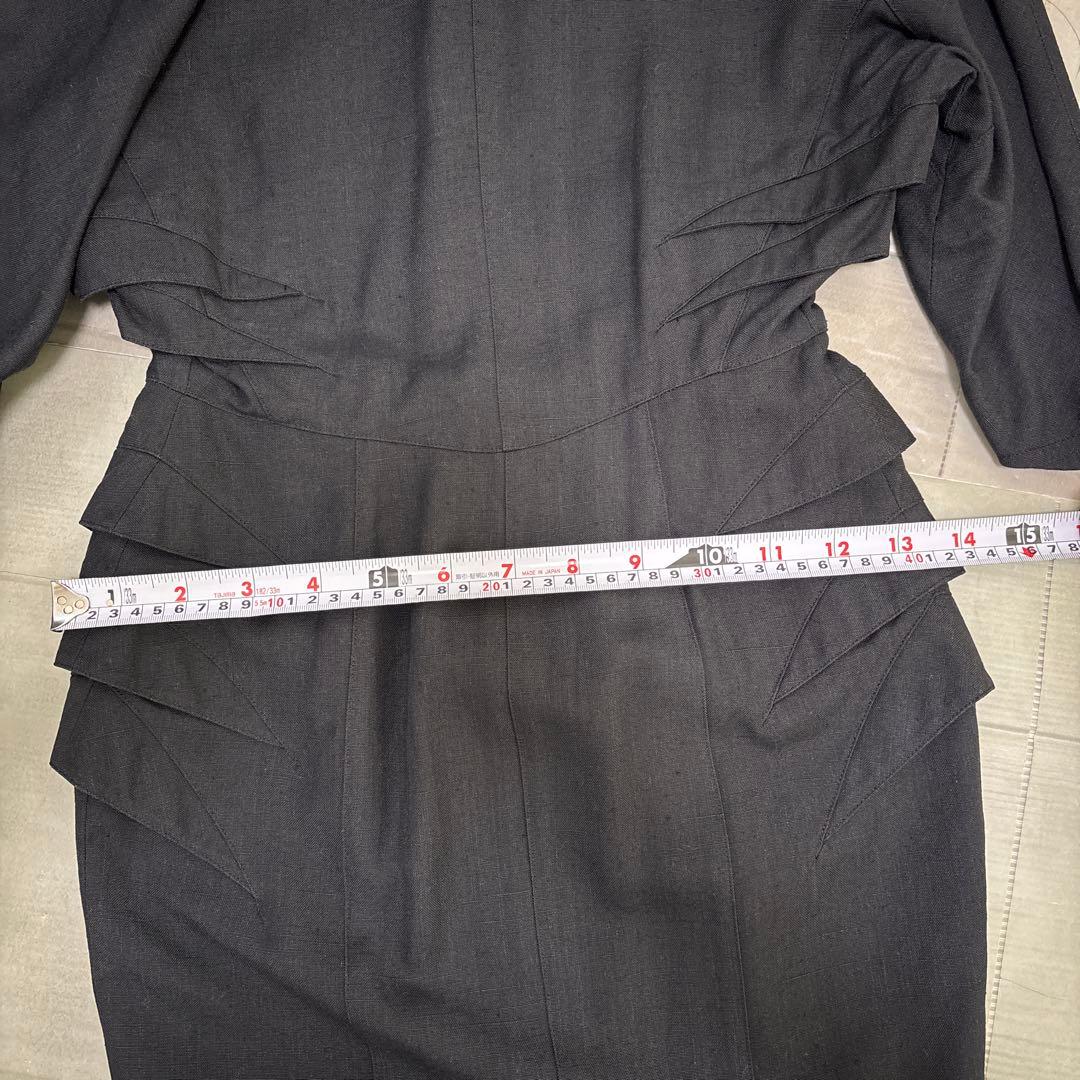 希少／Thierry Mugler／リネン混合／裏地キュプラ／日本製／黒／M