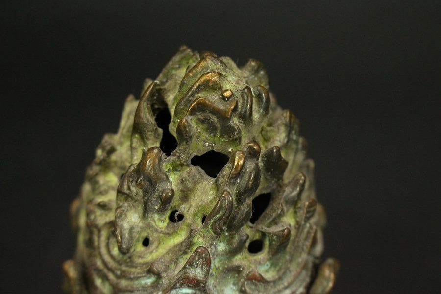 仏教美術 古銅 豆 博山炉 五鈷杵 二件 古美術(LC994)