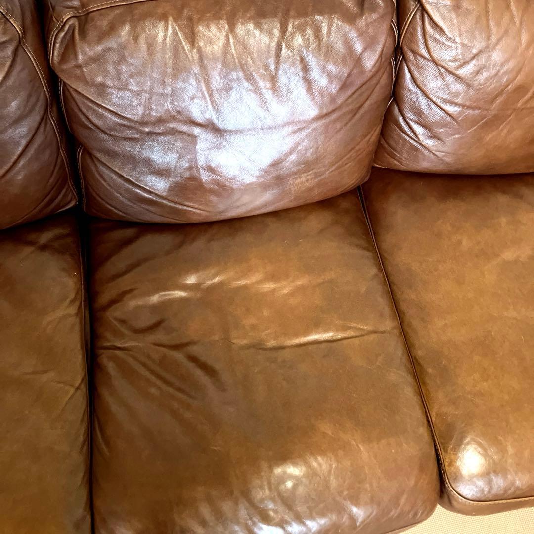 i*︎様 ブラウン レザー 2人掛けソファ