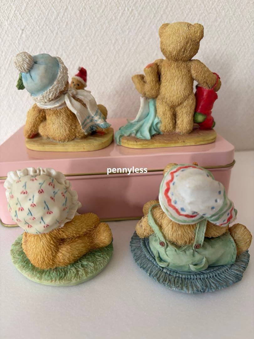 Cherished Teddies チェリッシュドテディ陶器クマの置物4体セット