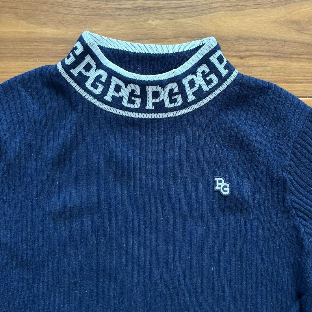 【新品】パーリーゲイツ ウール＆カシミヤ ニットプルオーバー ネイビー サイズ２