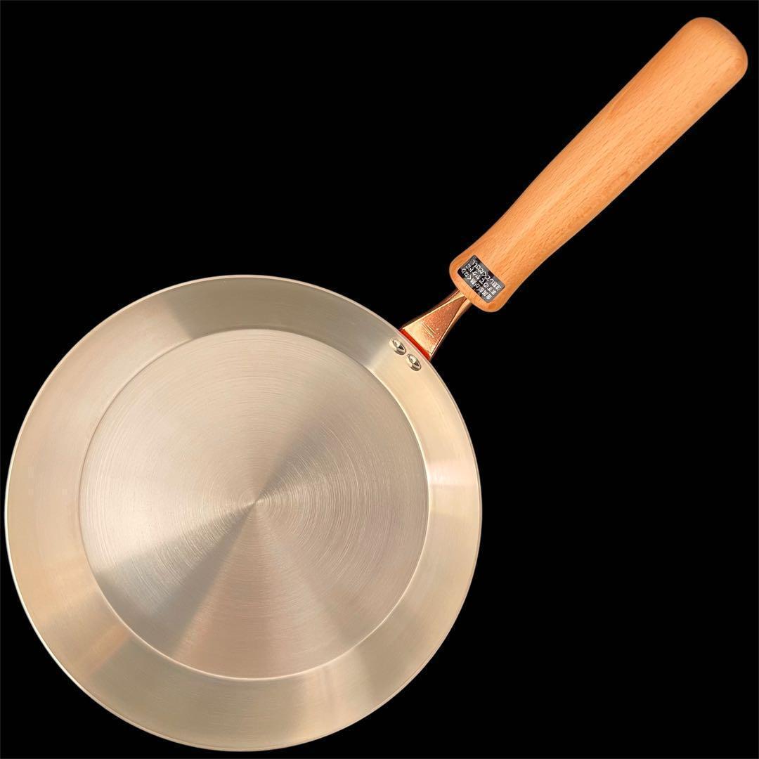 フライパン＆両手鍋3点セット ガス火専用 千歳 ガラス蓋付き 銅製 日本製 純銅