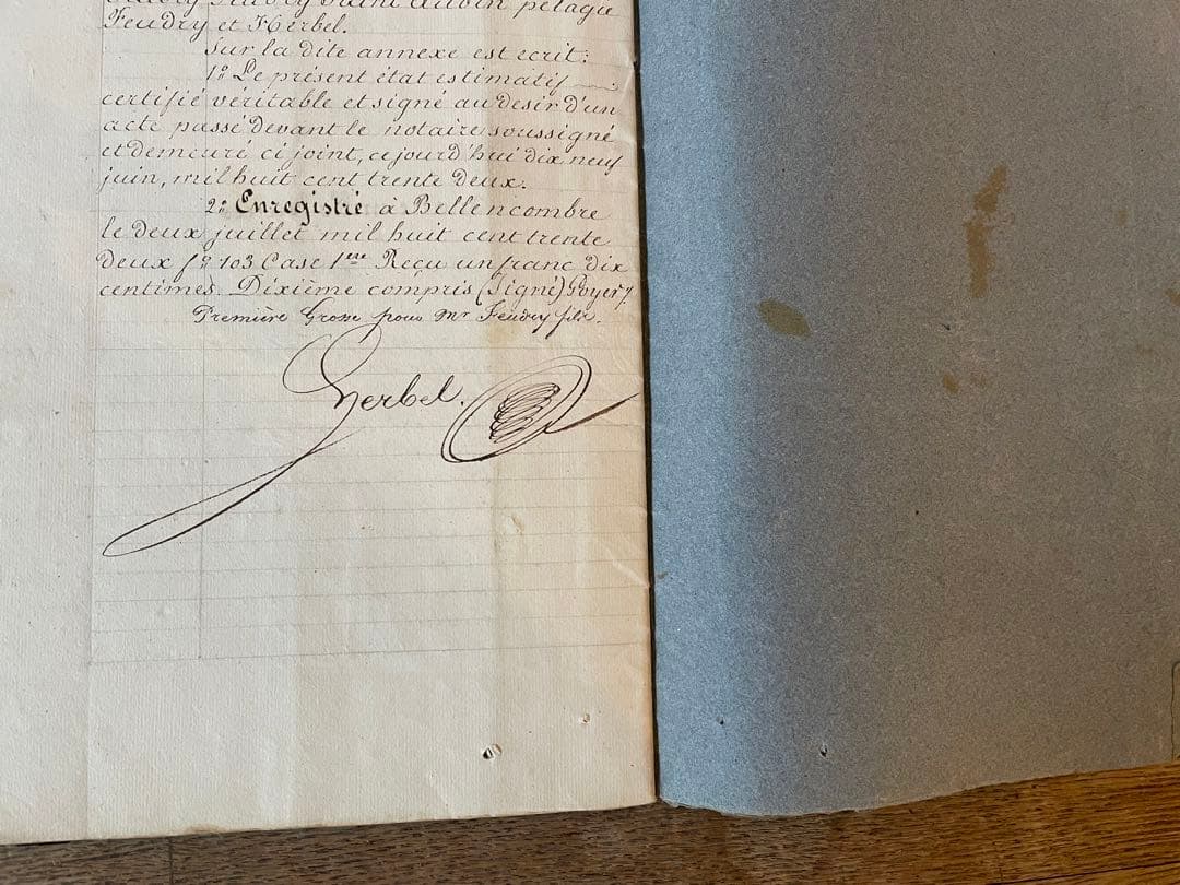 フランスアンティーク　1800年代の古文書