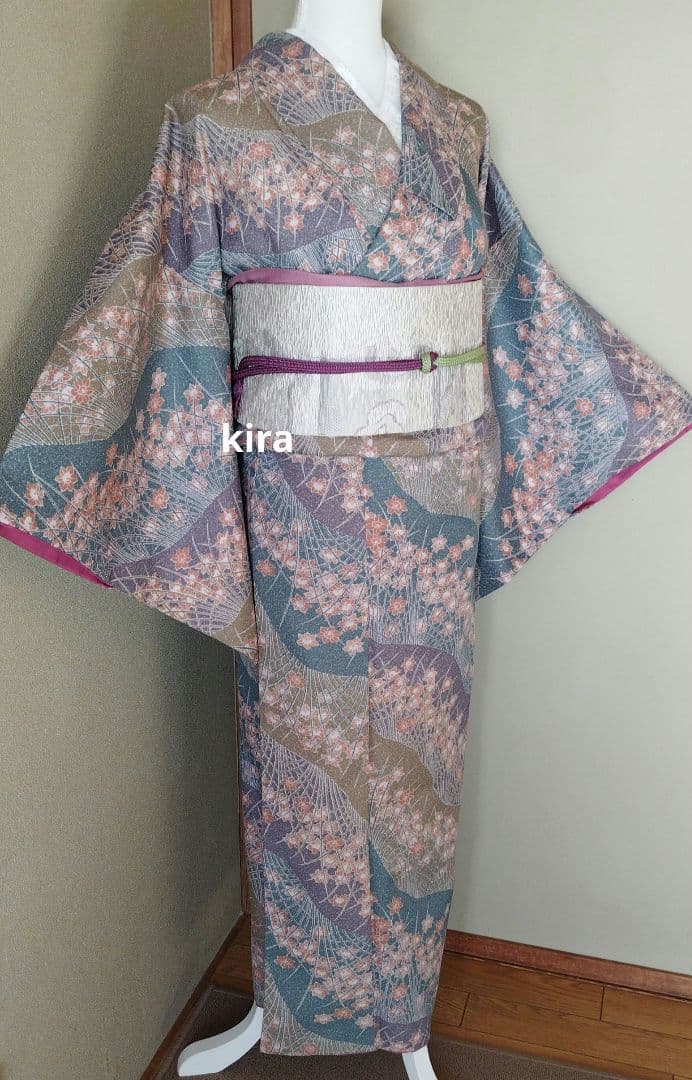 未着用洗える水仙柄小紋
