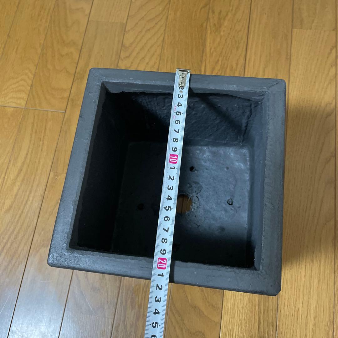 LAURA ASHLEY グレー角型植木鉢22㎝