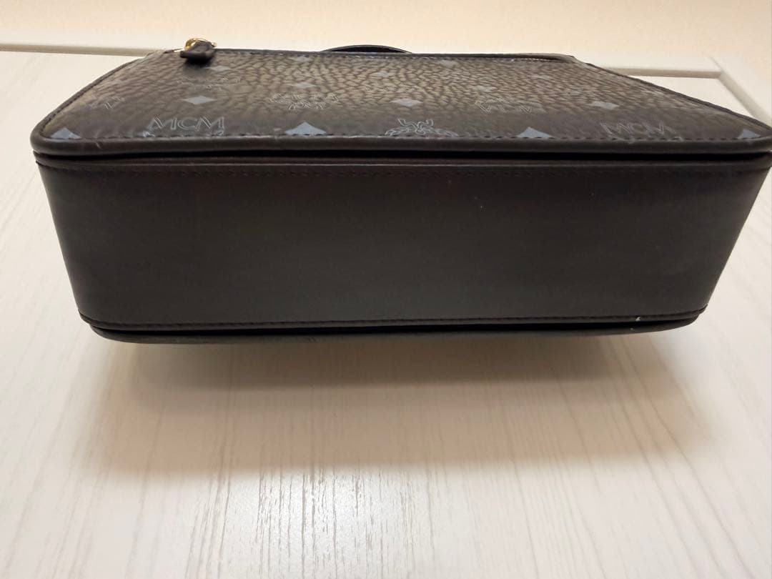 MCM ブラックレザーハンドバック2wayショルダーバッグ