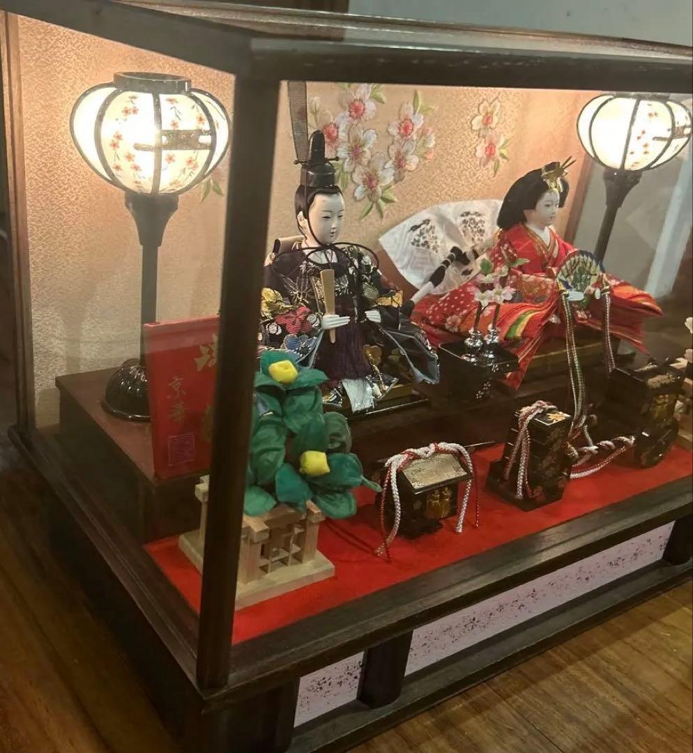 ひな人形 ディスプレイケース 照明付き 美品
