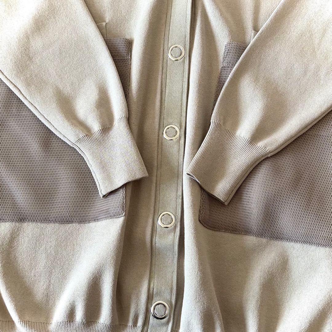 極美品 アンスリード UN3D. メッシュオーバーカーディガン ロング丈