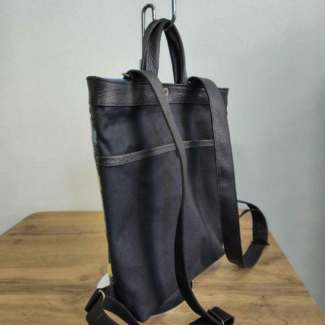 ミナペルホネン/thoroughbredサラブレットネイビー/牛革A4トートリュ