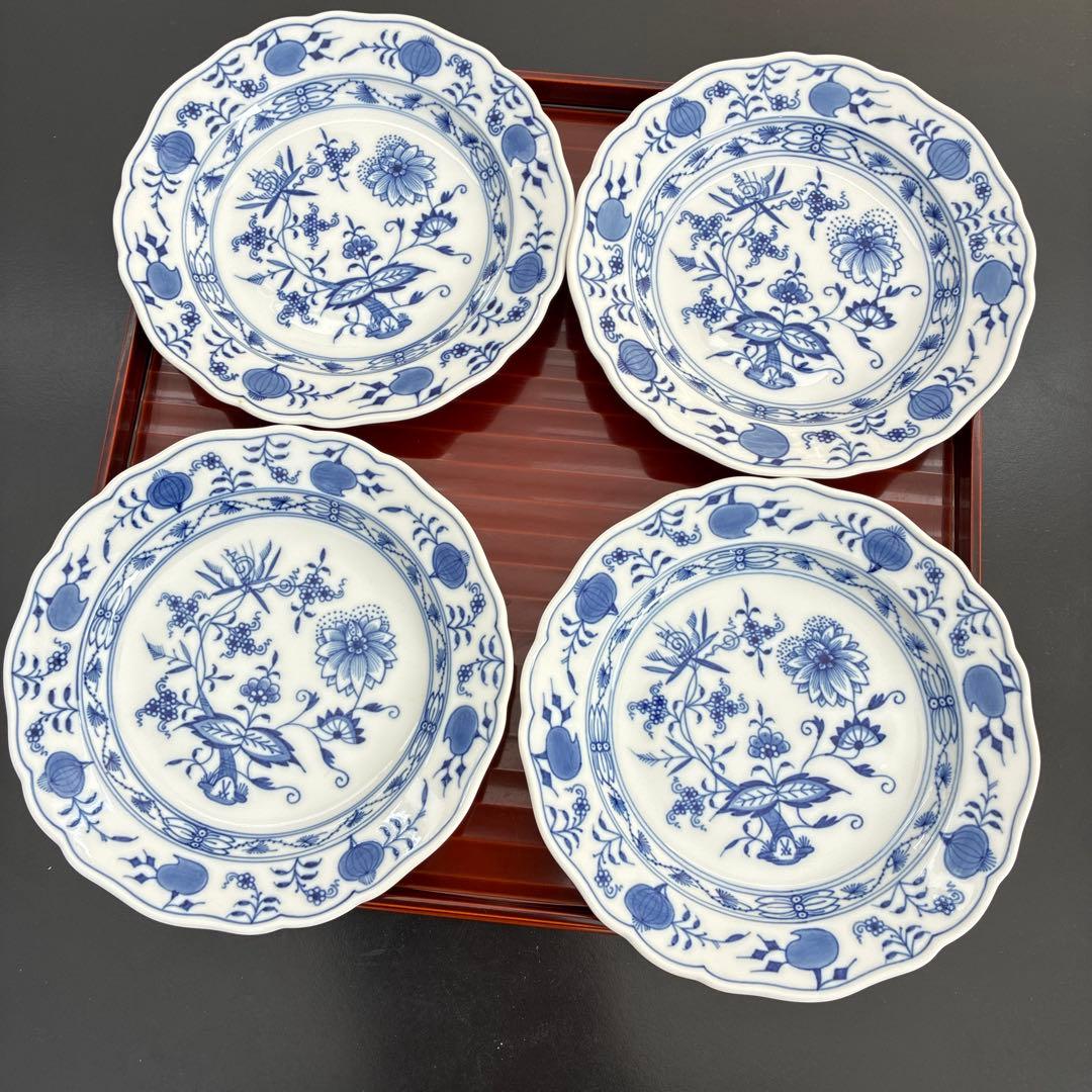 マイセンブルーオニオン　パン（ケーキ）皿18cm 2枚セット