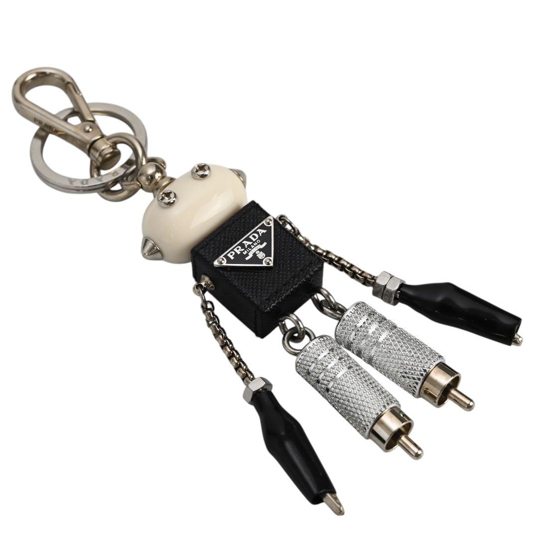 【極美品】プラダ　ロボット　キーホルダー　キーリング　ストラップ　サフィアーノ