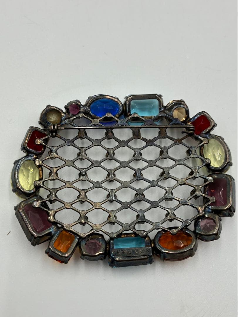 GIORGIO ARMANI ジョルジオ アルマーニ マルチカラー大ぶりブローチ