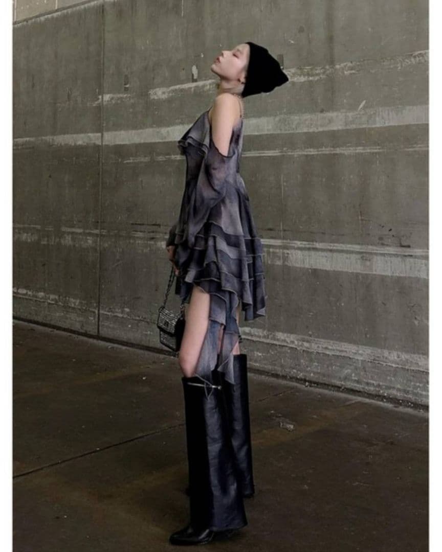 新品 Darich イレヘムタイダイフリルミニワンピース F☆