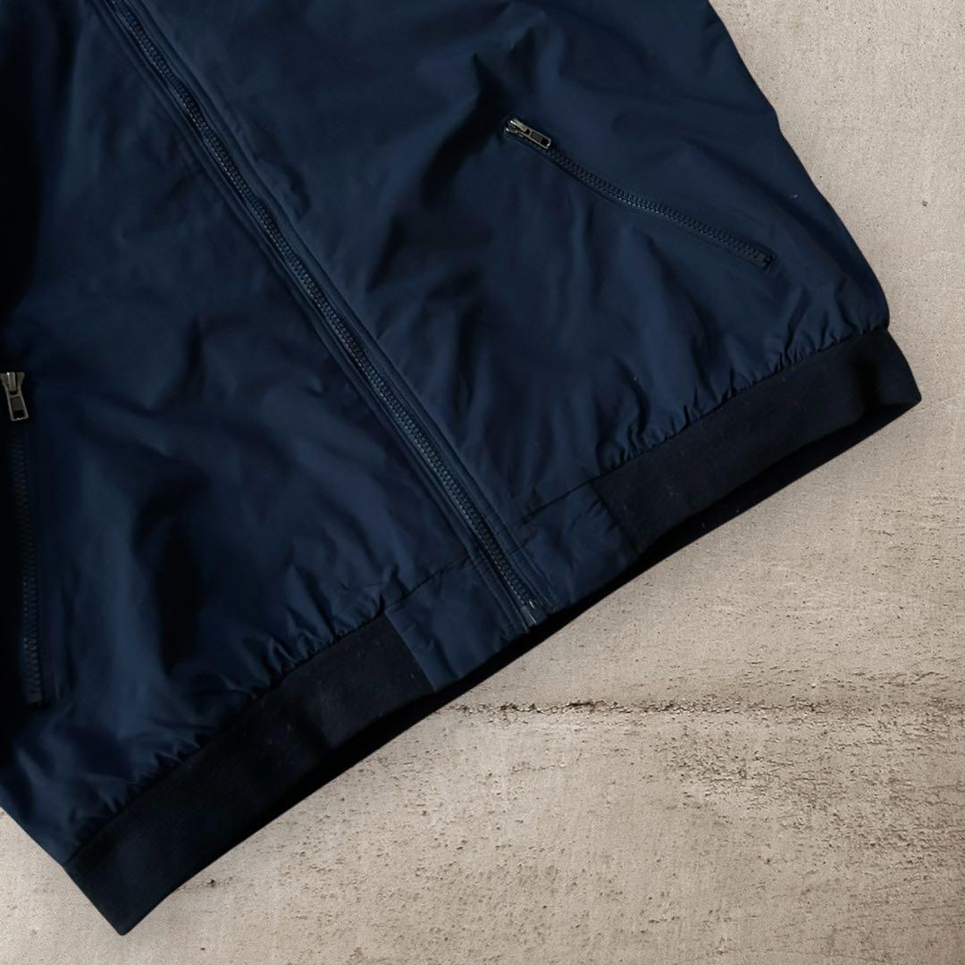 エルエルビーン90sナイロンウォームアップジャケットシンサレート裏フリース短丈紺