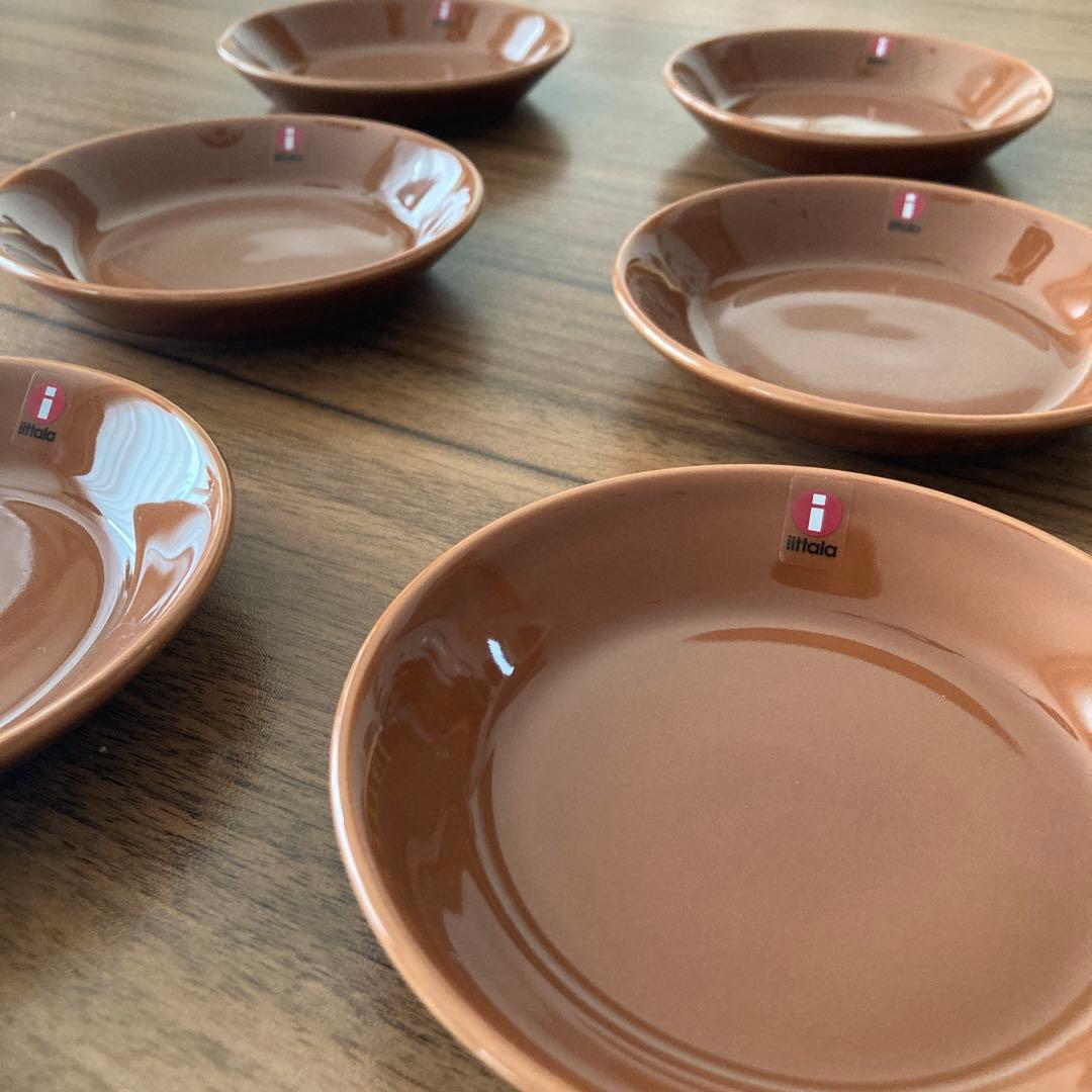 イッタラ ティーマスクエアプレート12㎝ヴィンテージブラウン　6枚