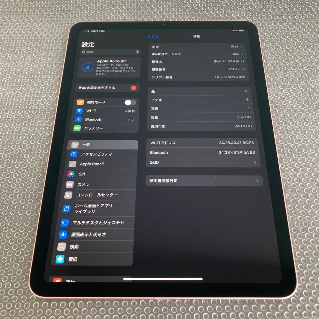 2720【早い者勝ち】美品☆iPadAir4第4世代256GB WIFIモデル☆