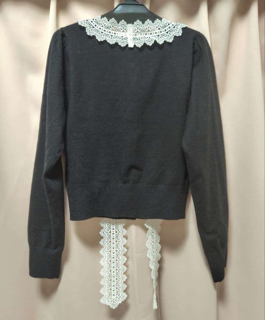 SNIDEL スナイデル レースボウタイカーディガン ブラック