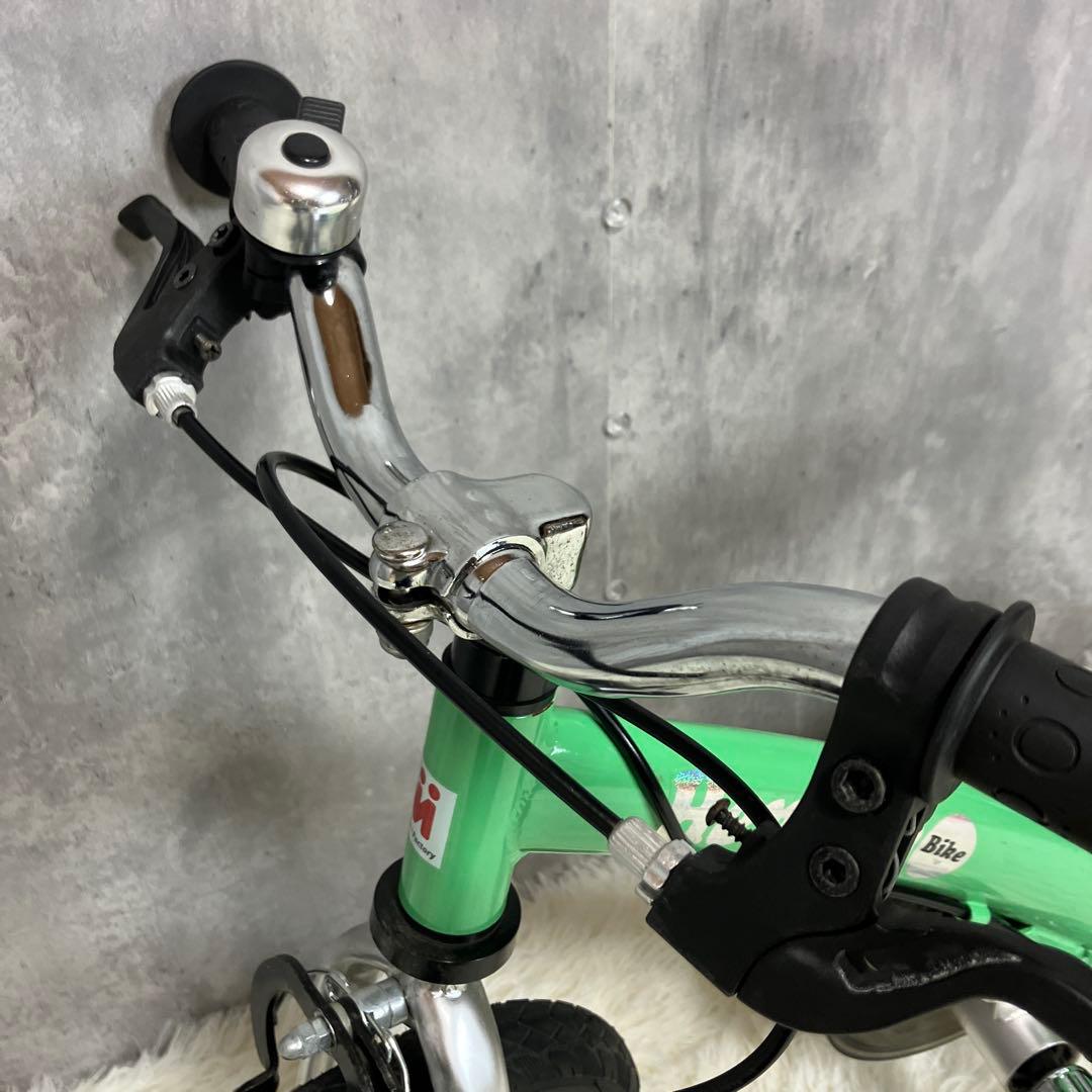 【美品】へんしんバイク2　エメラルドグリーン　12インチ スタンド付き